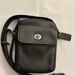 Coach Black Leather Messenger Bag